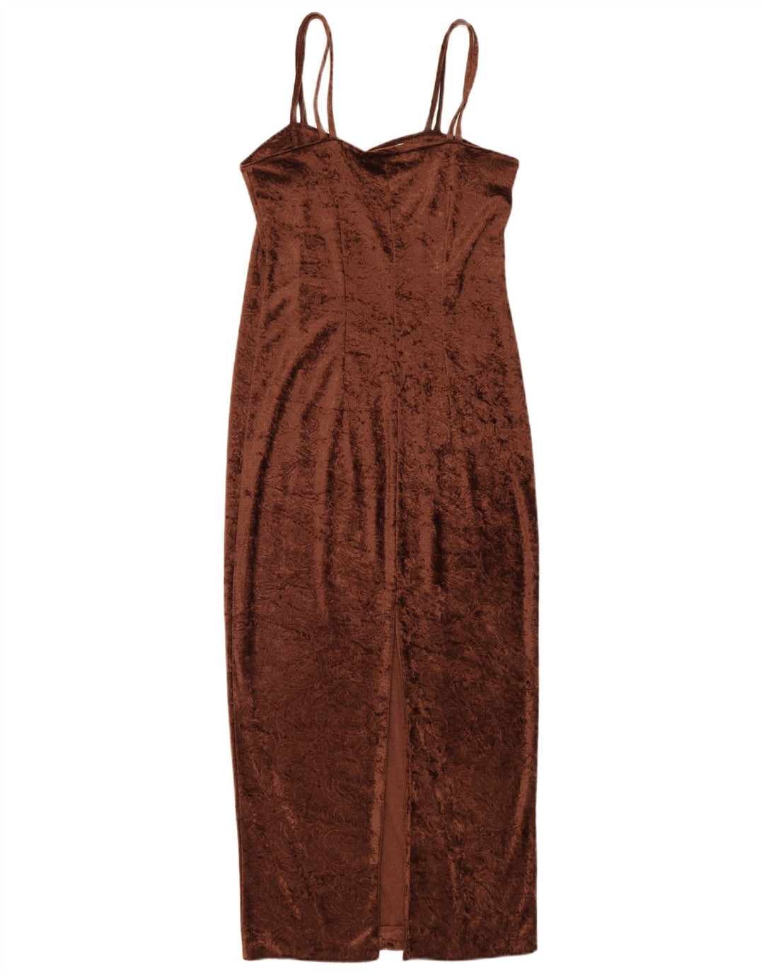 Vintage Kvinders Velvet 2-delt sæt UK 12 Medium Brown Paisley