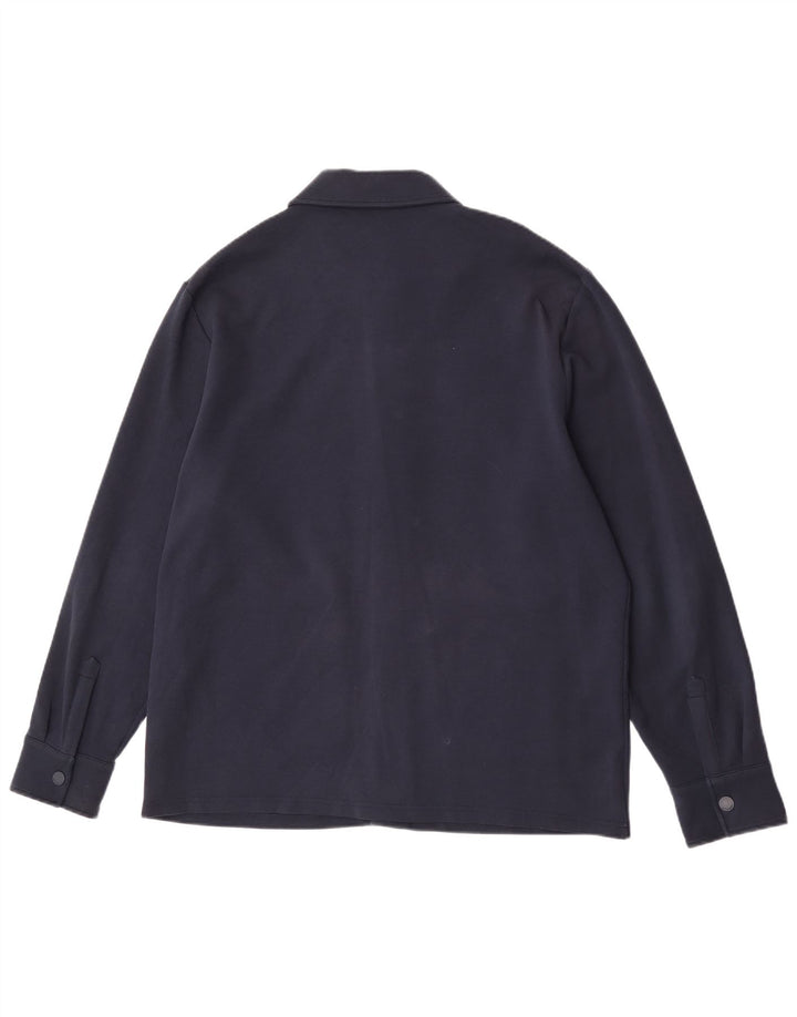 Marks & Spencer Herre Autograph Bomber Jacket UK 40 Large Navy Blue Cotton