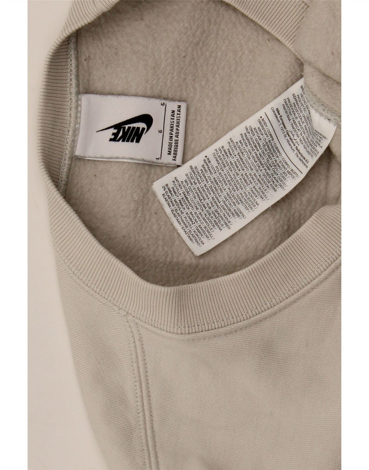 Nike Sweatshirt til mænd, stor beige bomuld