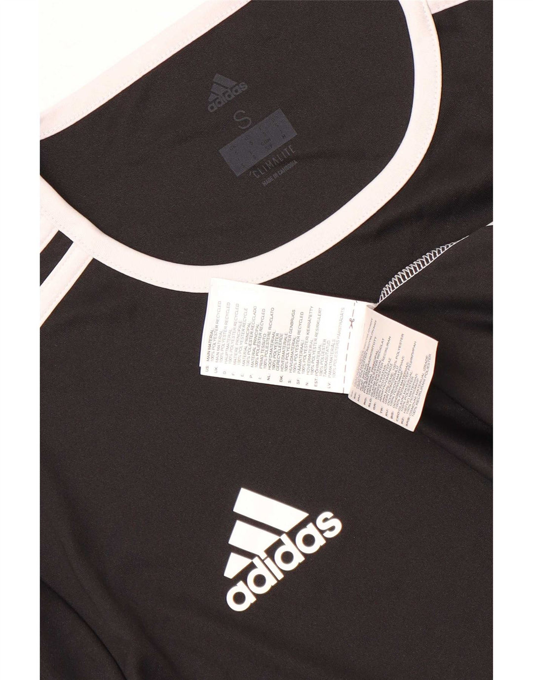 Adidas Herre Climalite T-Shirt Top Lille Sort Colourblock Polyester