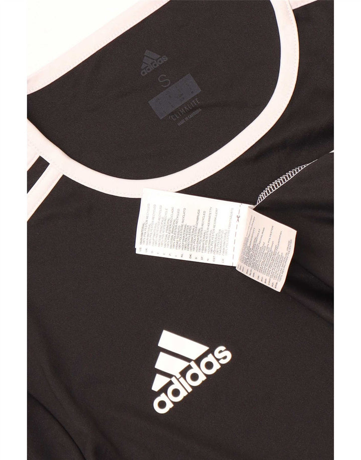 Adidas Herre Climalite T-Shirt Top Lille Sort Colourblock Polyester