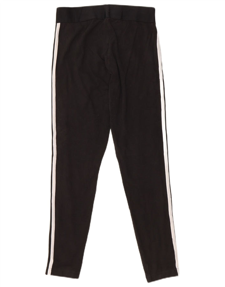 ADIDAS Dame Leggings UK 12/14 Medium Sort Bomuld