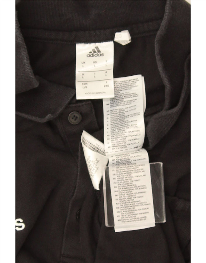 Adidas Herre Climalite Polo Shirt Stor sort bomuld