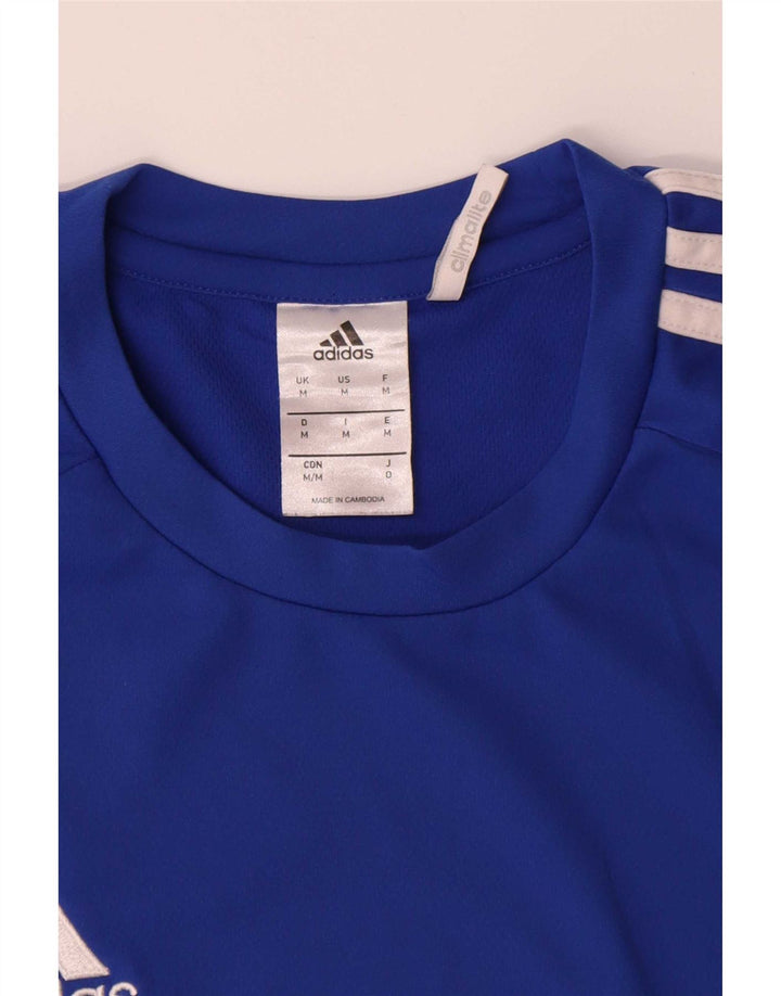 Adidas Herre Climalite T-Shirt Top Medium Blue Polyester