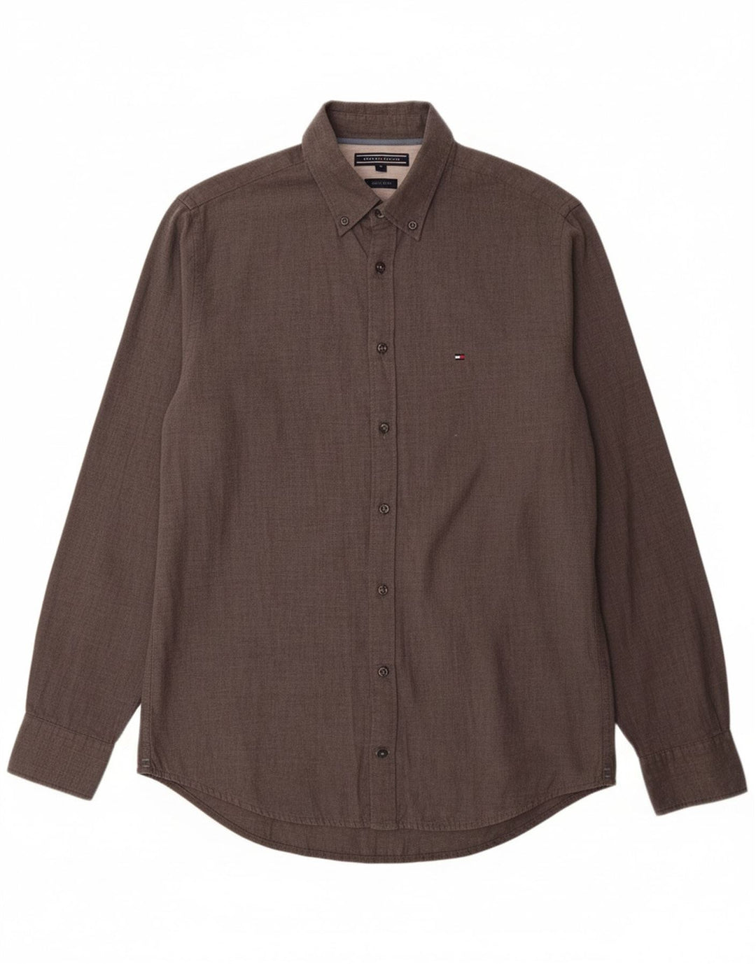 TOMMY HILFIGER Mens New York Fit Shirt Medium Grey Cotton