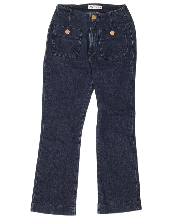 Zara Dame Bootcut Jeans EU 36 XS W26 L28 Marineblå