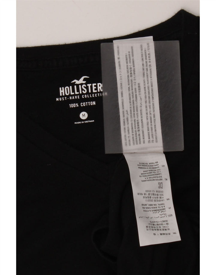 Hollister Herre T-Shirt Top Medium Sort Bomuld
