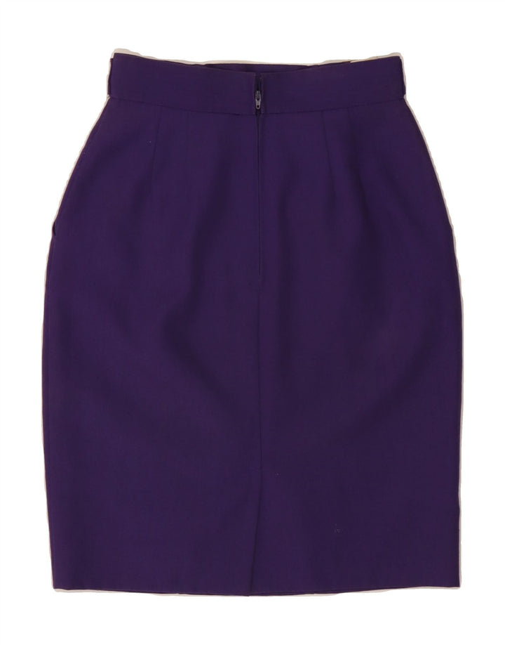 ST MICHAEL Womens Pencil Skirt UK 12 Medium W26 Purple Polyester Vintage St Michael and Second-Hand St Michael from Messina Hembry 