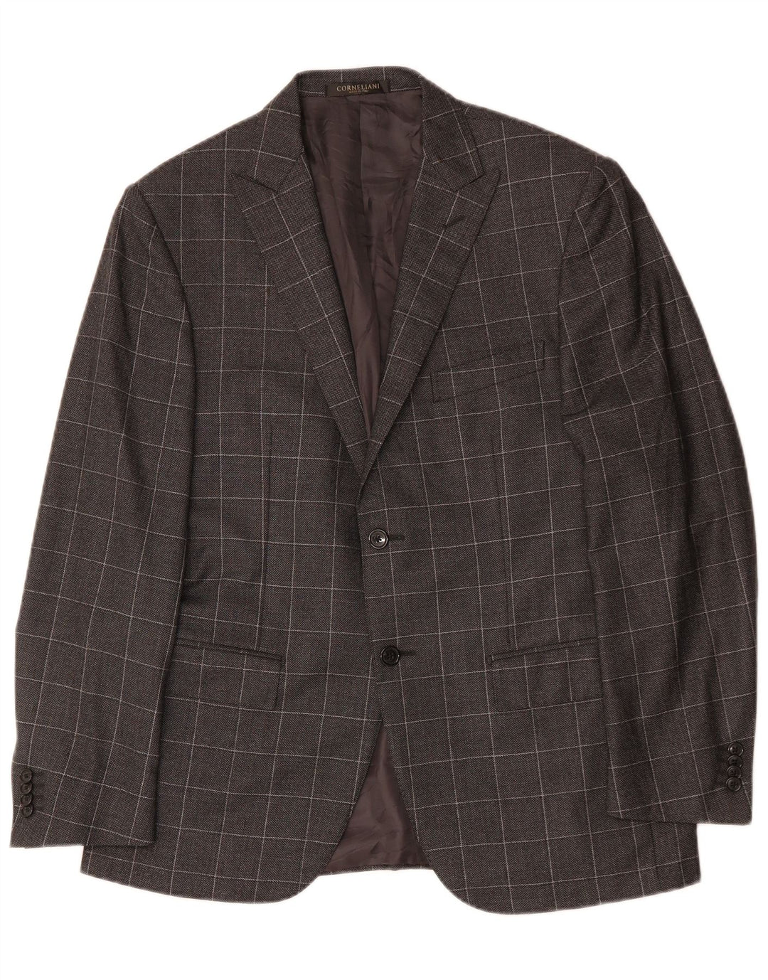 CORNELIANI Herre 2-knaps blazerjakke IT 50 Large Grey Ternet Virgin Wool