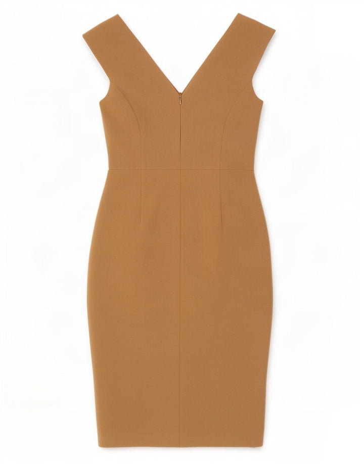 Marks & Spencer Kvinder Off Shoulder Sheath Dress UK 12 Medium Beige
