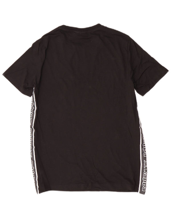 Kappa Herre grafisk T-shirt Top Medium Sort Colourblock Bomuld