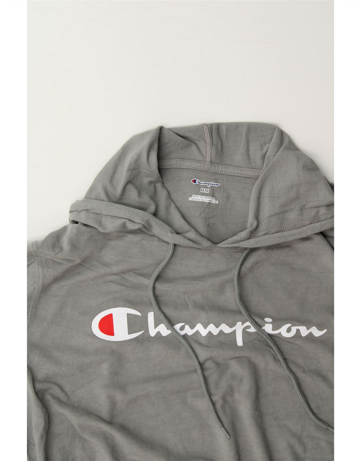 CHAMPION Mens Graphic Hoodie Jumper Medium Grey Cotton Vintage Champion and Second-Hand Champion from Messina Hembry 