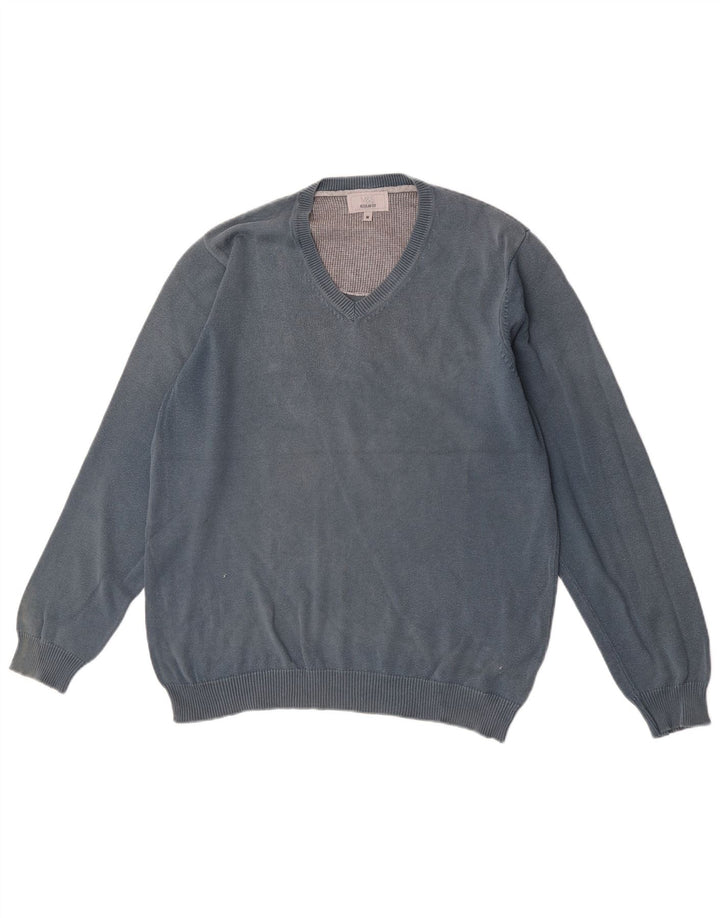 Marks & Spencer Herre Regular Fit V-hals sweater mellemblå bomuld