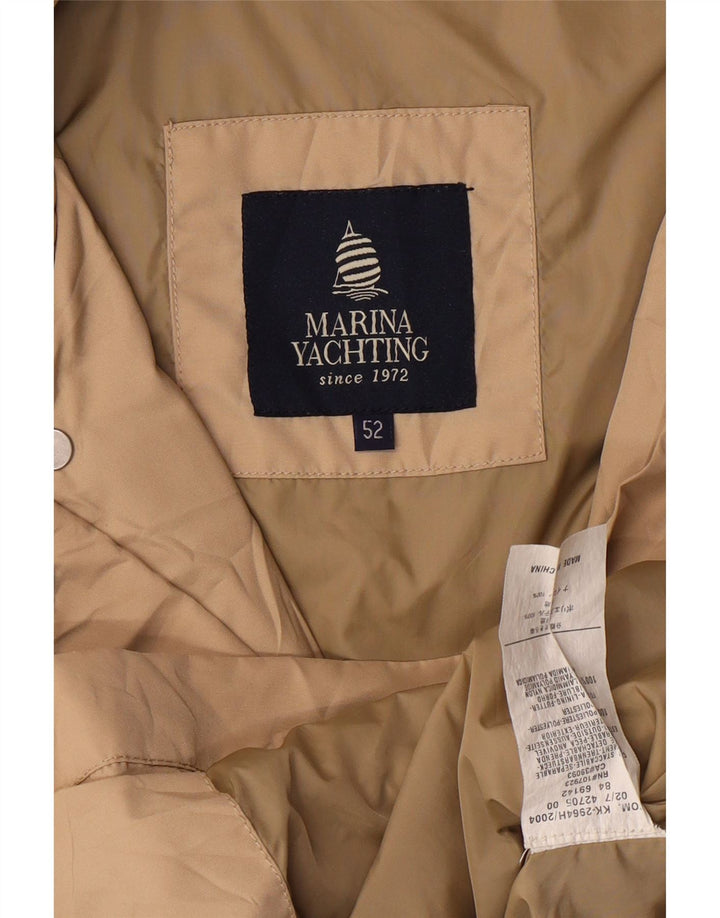 MARINA YACHTING Mens Overcoat IT 52 XL Beige Polyester