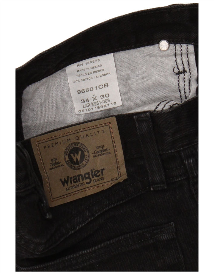 Wrangler Straight Jeans til mænd W34 L30 sort bomuld