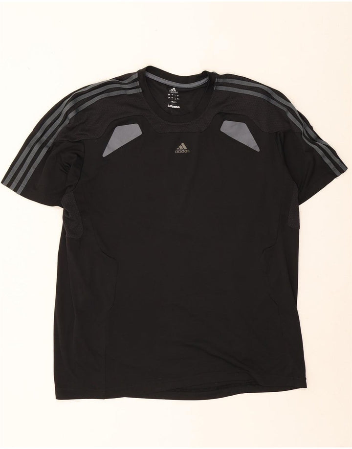 Adidas Herre Climalite T-Shirt Top XL Sort Colourblock Polyester