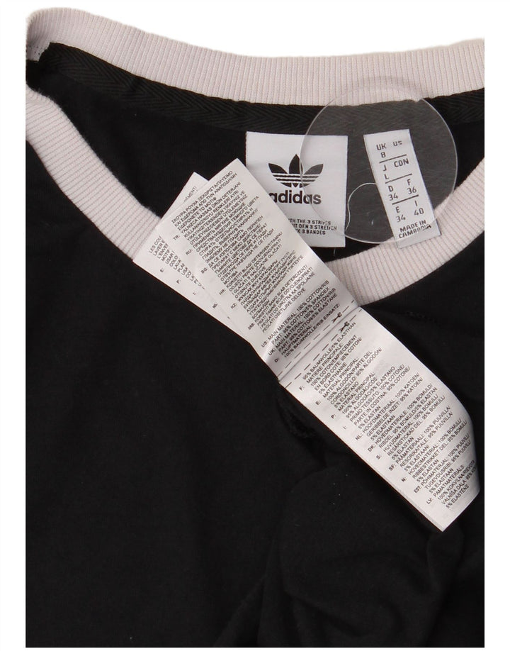 Adidas Dame T-Shirt Top UK 8 Small Black Bomuld