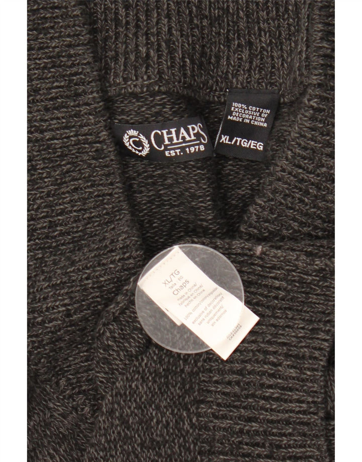CHAPS Herre cardigan sweater XL Grå Flecked Bomuld