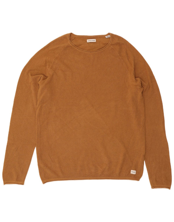 Jack & Jones herre sweater med rund hals 2XL brun bomuld
