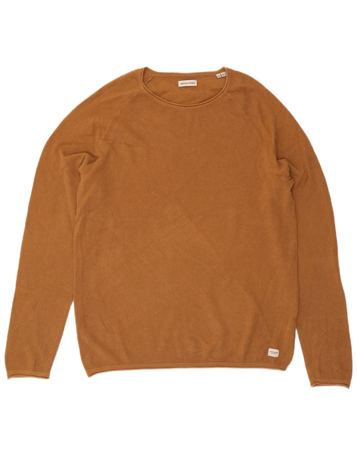 Jack & Jones herre sweater med rund hals 2XL brun bomuld