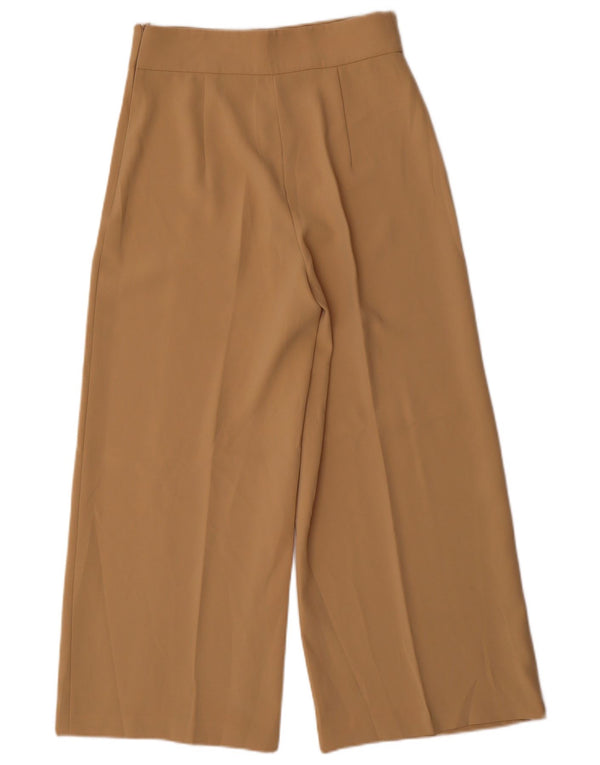 Zara Womens Vide Ben Cropped Trousers Small W26 L25 Beige