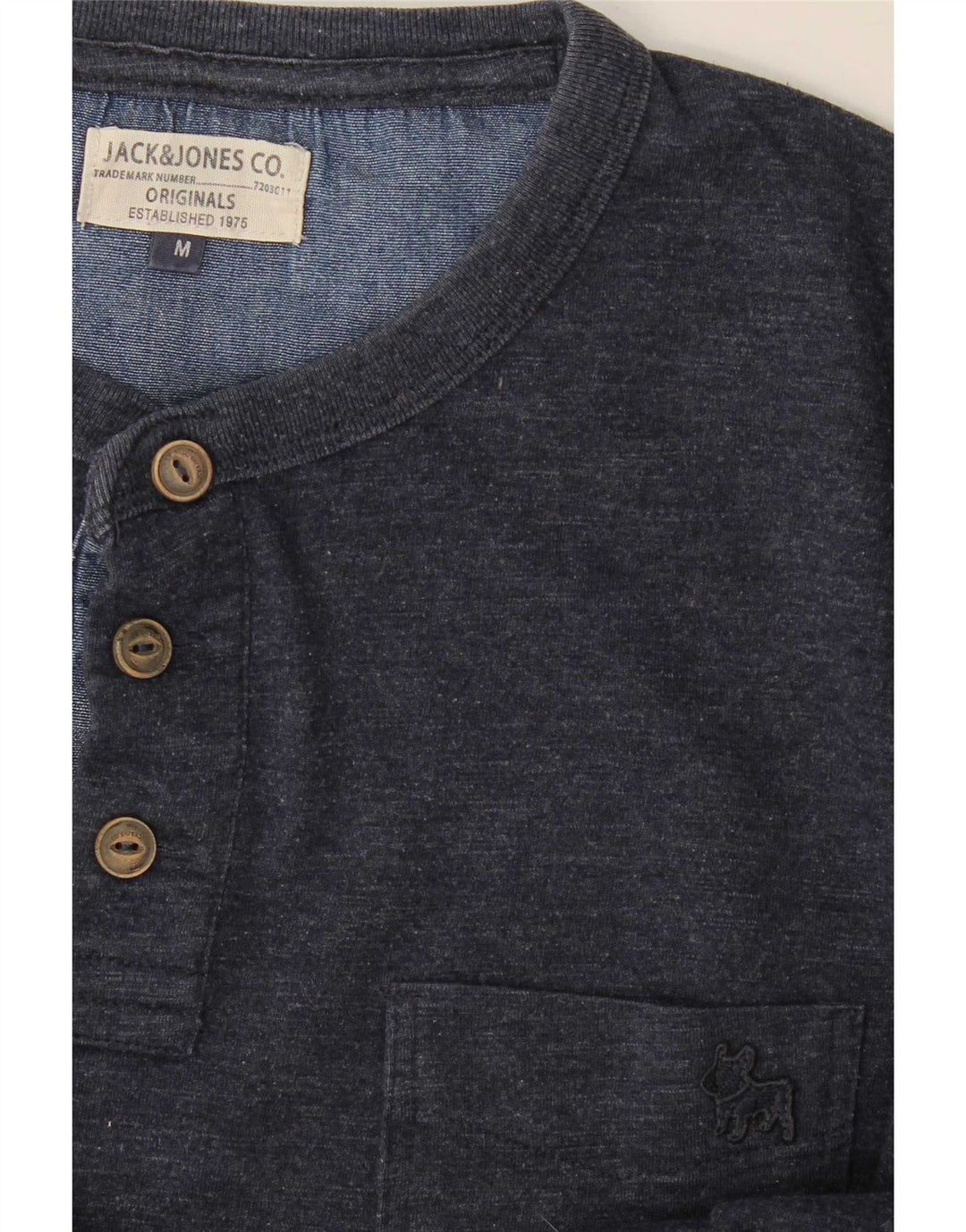 Jack & Jones Herre Top Langærmet Medium Navy Blue Flecked