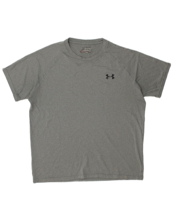 UNDER ARMOUR Mens Heat Gear T-Shirt Top Medium Grey