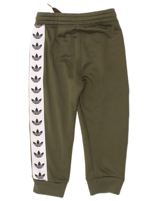 Adidas Baby Boys Grafiske træningsdragt bukser 18-24 måneder Khaki Colourblock