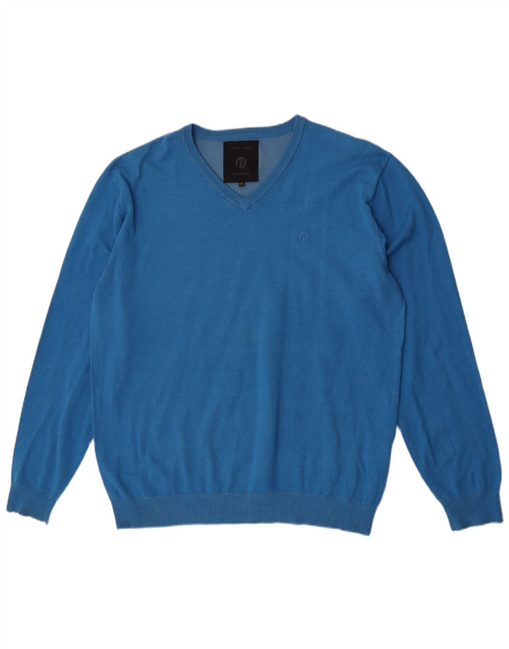 Jack & Jones Herre V-hals sweater 2XL Blå Akryl