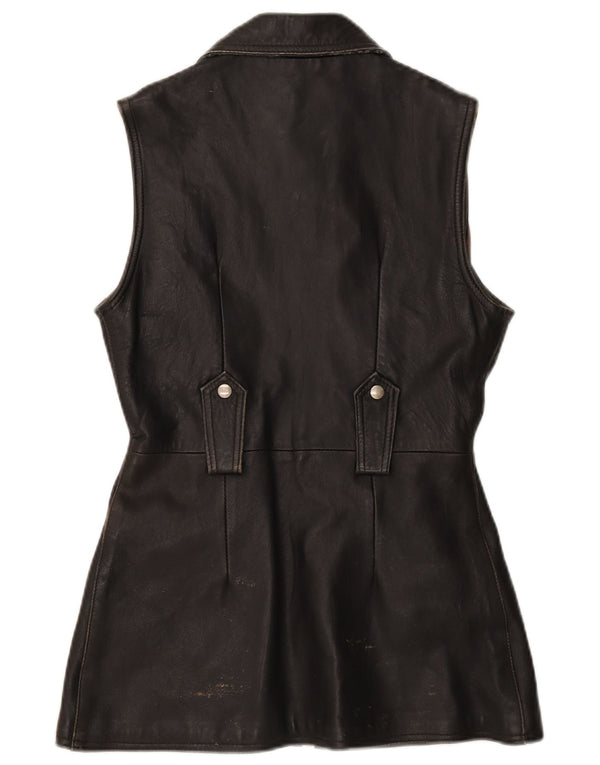 Gossip Dame Læder Gilet UK 12 Medium Sort