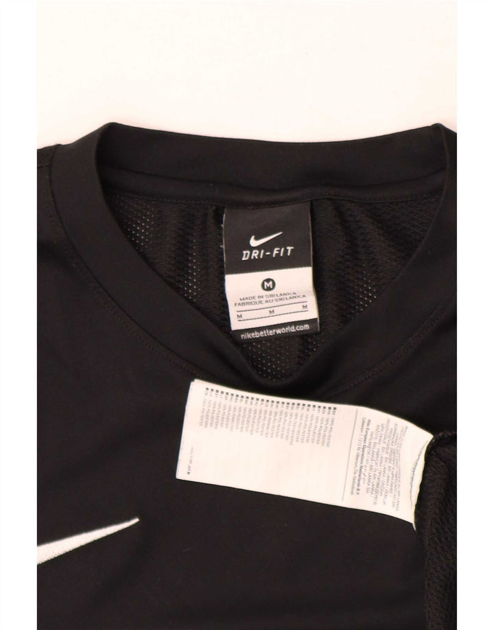 Nike Herre Dri Fit T-shirt Top Medium Sort Colourblock Polyester
