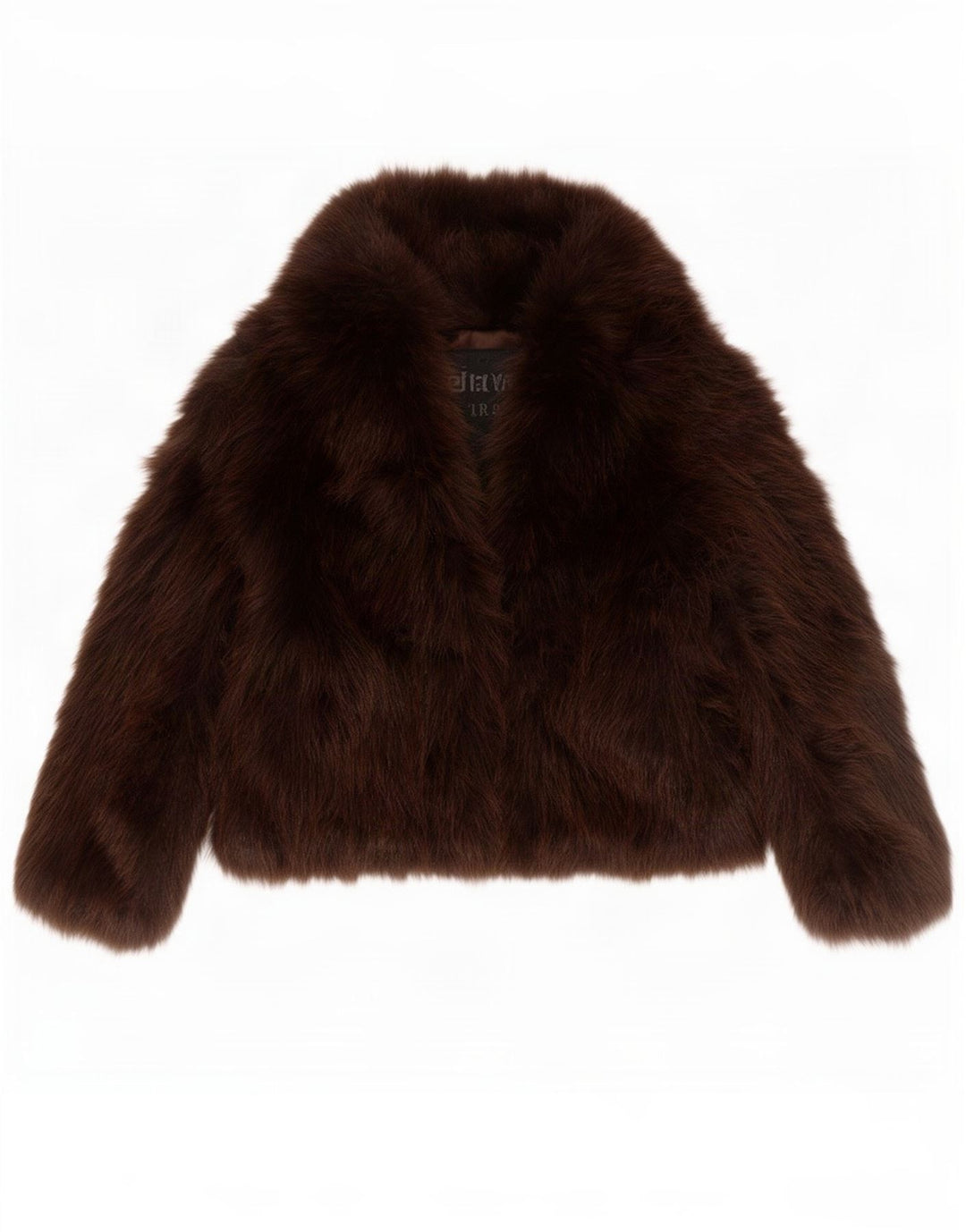 Zara Dame Oversized Faux Fur Jacket UK 14 Medium Brown Polyester
