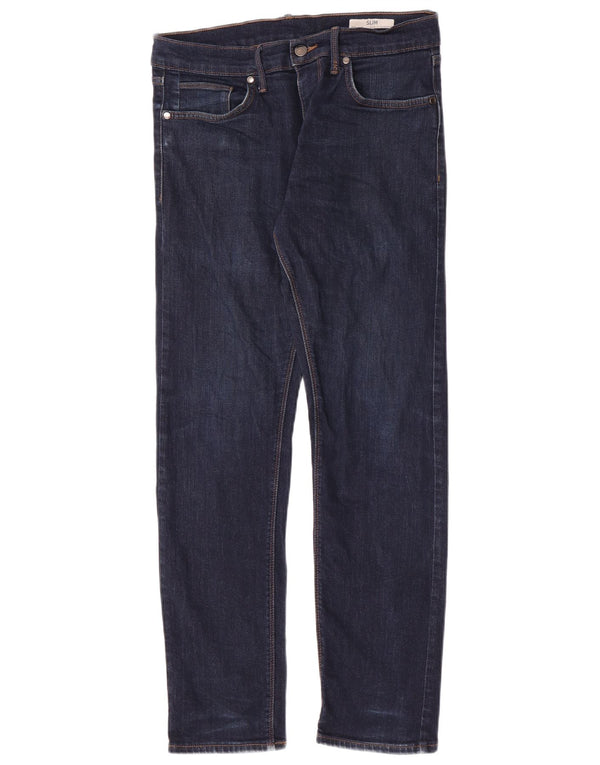 Marks & Spencer Herre Slim Jeans W32 L31 Marineblå Bomuld