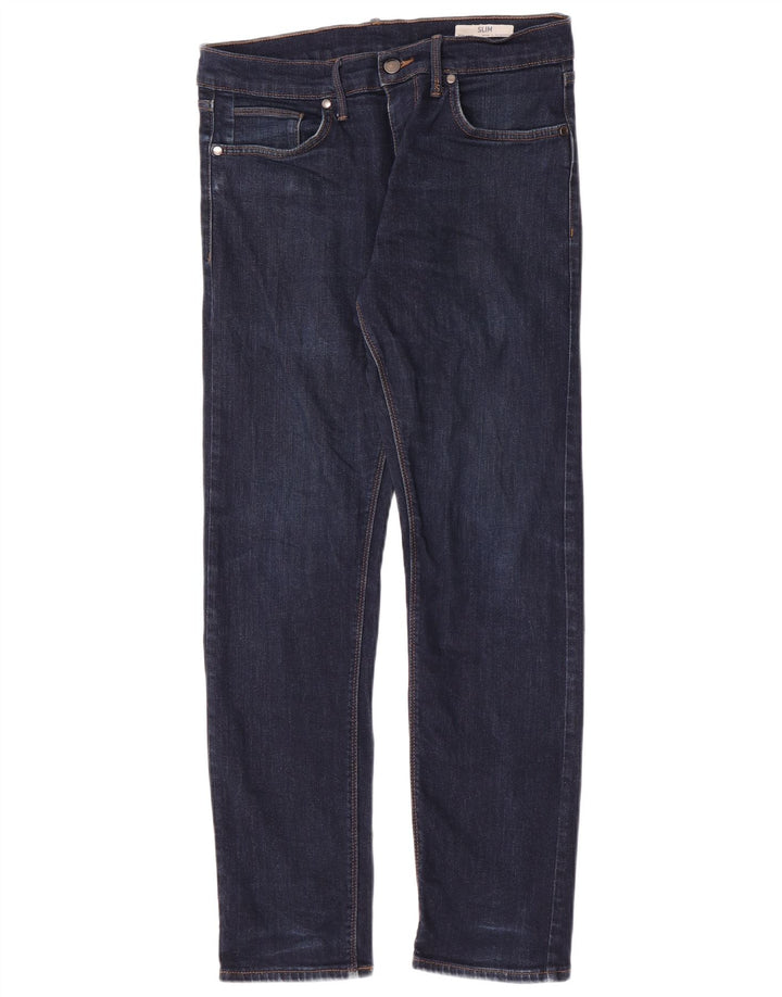 Marks & Spencer Herre Slim Jeans W32 L31 Marineblå Bomuld