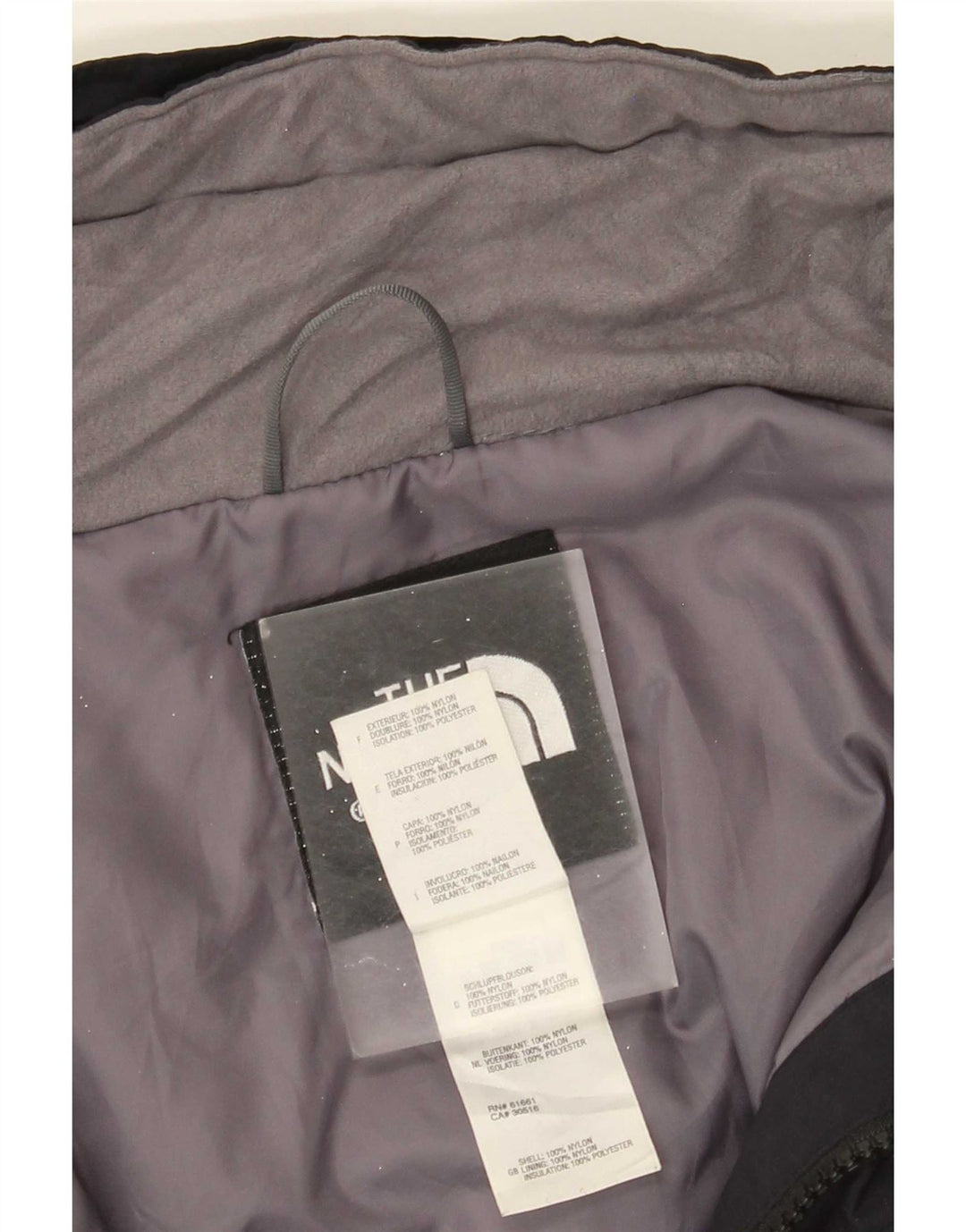 The North Face Dame Hætte Skijakke UK 16 Stor Sort Colourblock