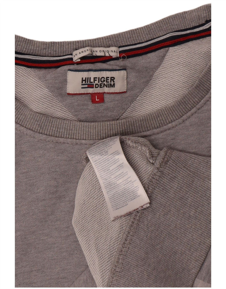 Tommy Hilfiger Herre Grafisk Sweatshirt Jumper Stor Grå Bomuld
