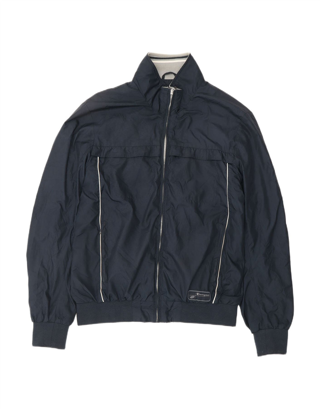 CHAMPION Mens Bomber Jacket UK 42 XL Navy Blue Polyester
