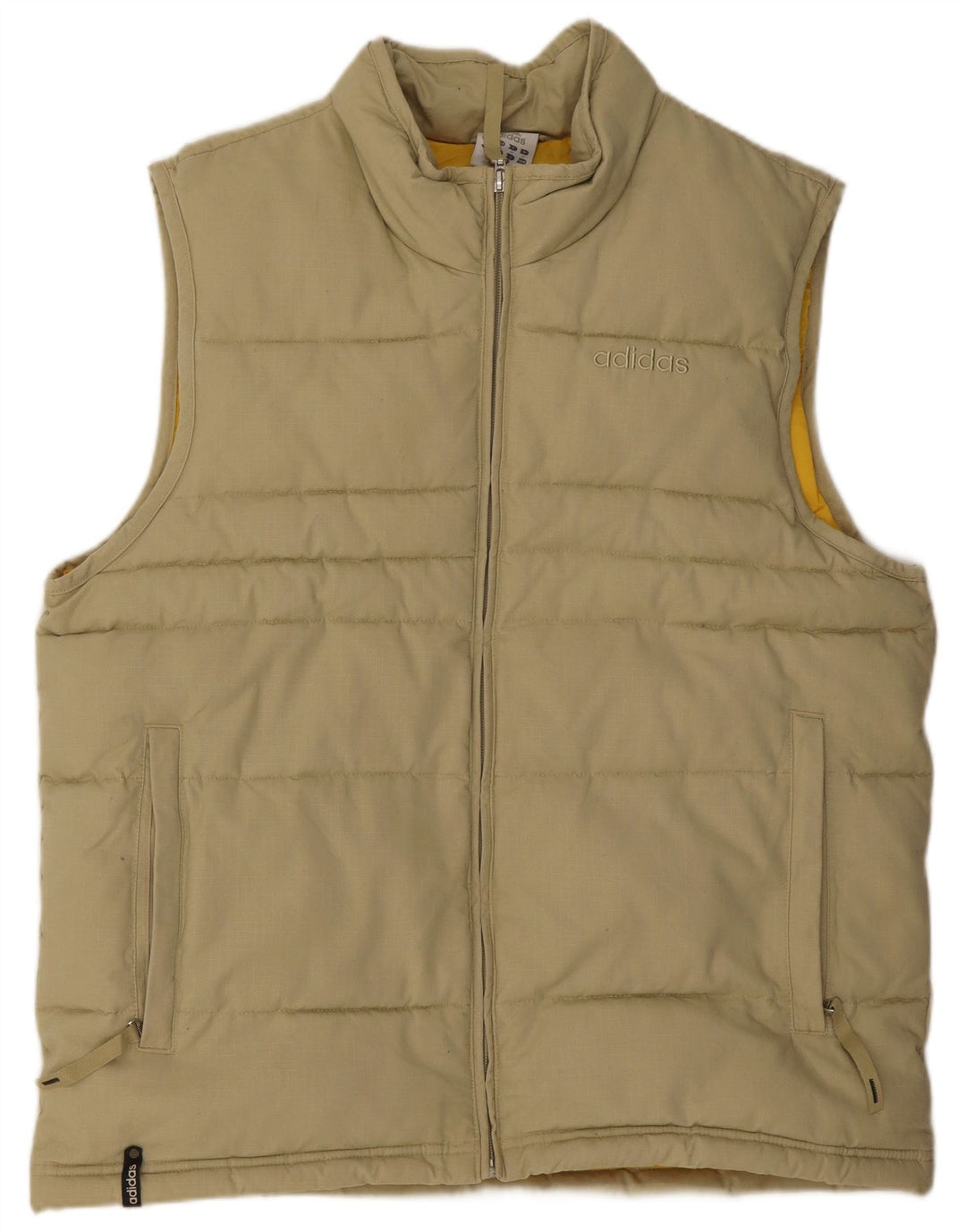 Adidas Herre Polstret Gilet UK 38 Medium Beige Bomuld