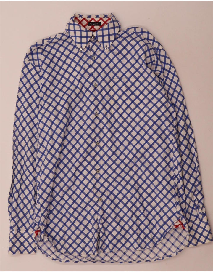 Tommy Hilfiger herreskjorte lille blå geometrisk bomuld