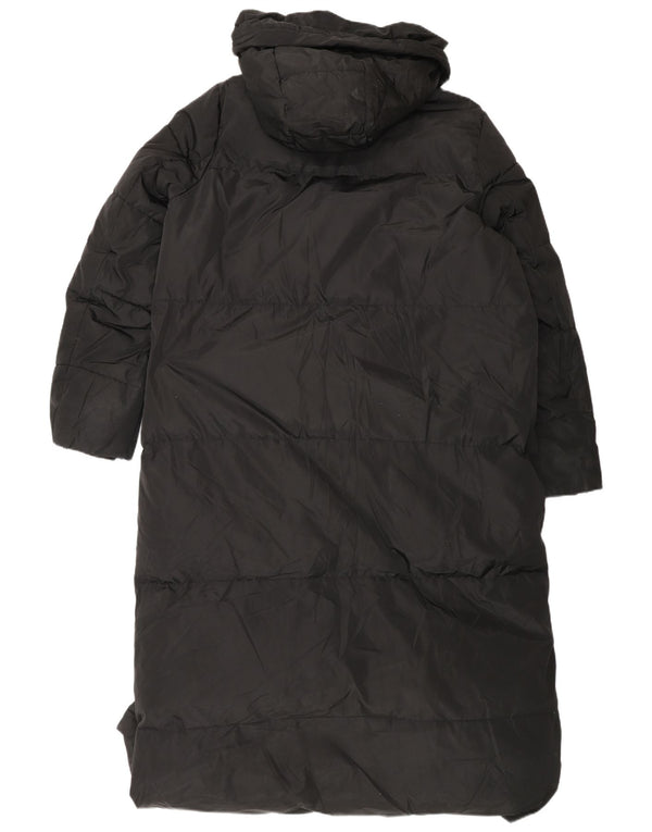 Zara Womens Hooded Padded Coat UK 16 Large Black Polyester