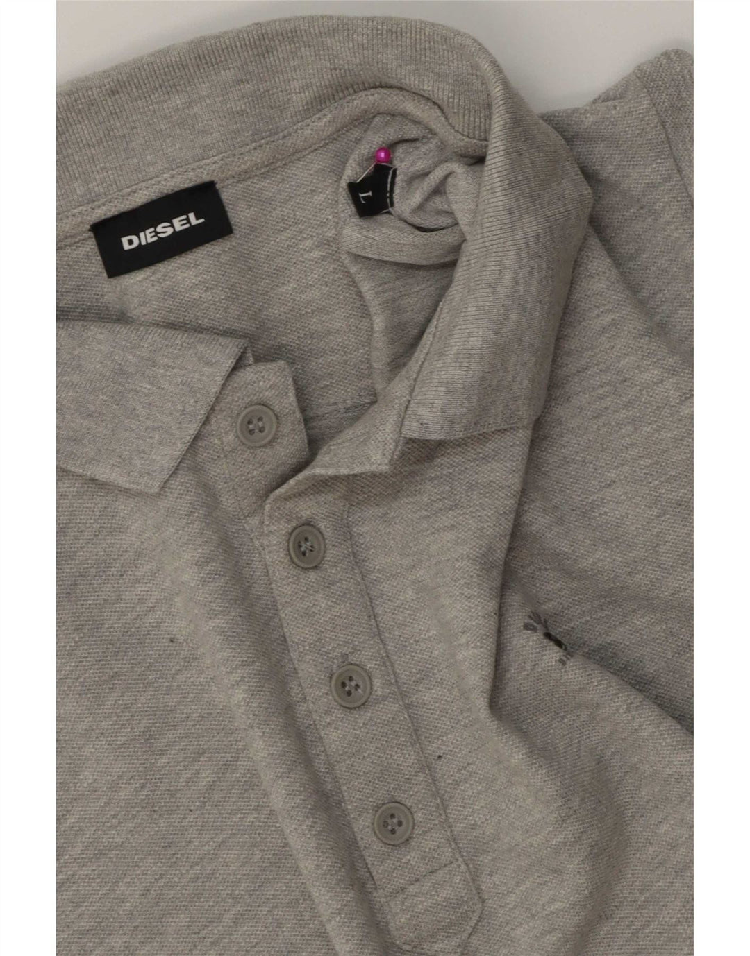 Diesel Herre Polo Shirt Stor Grå Bomuld