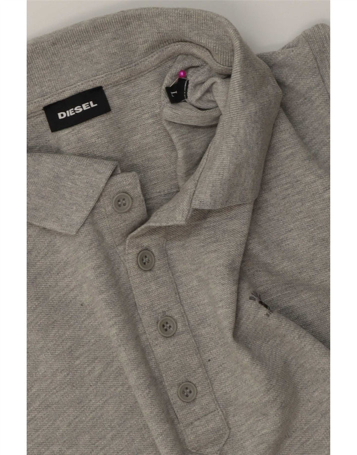 Diesel Herre Polo Shirt Stor Grå Bomuld