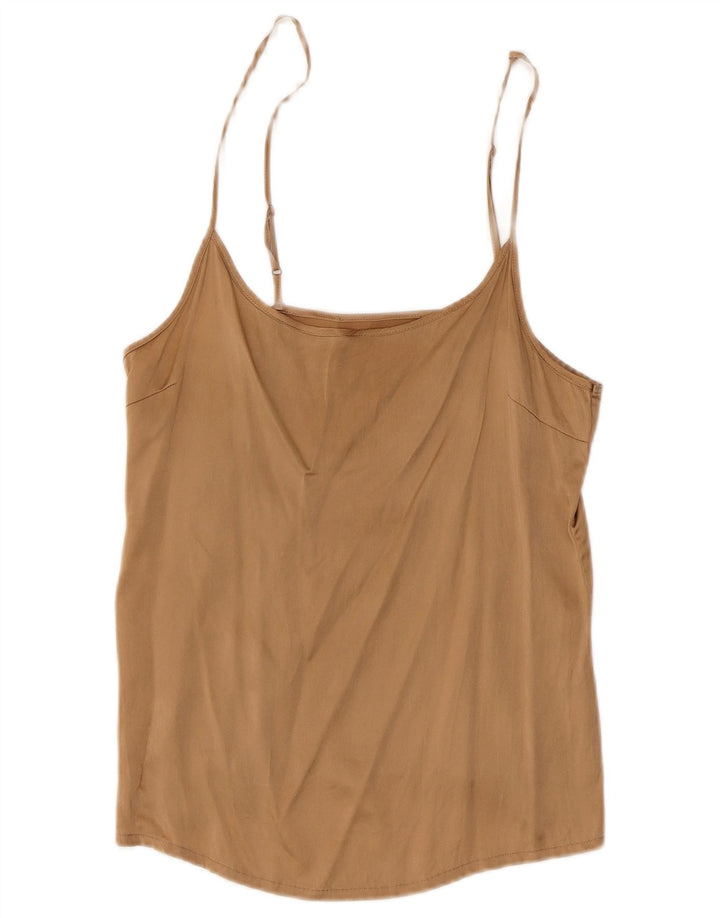 Vintage Dame Cami Top UK 8 Small Brown Silke