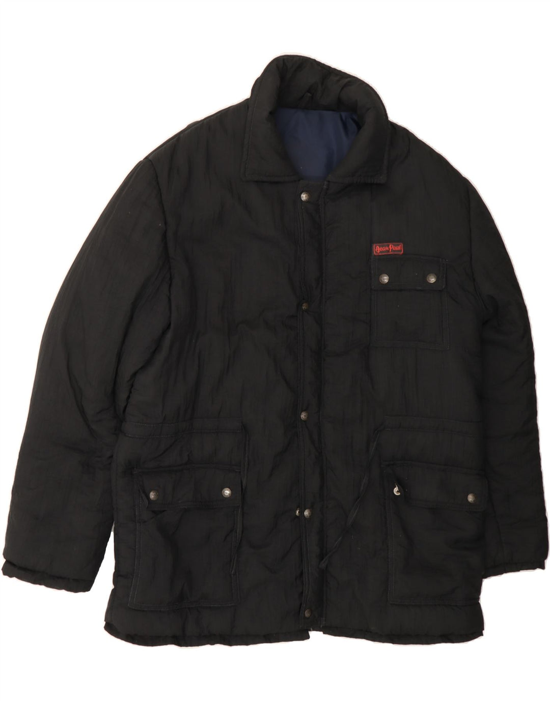 JEAN PAUL Mens Padded Jacket UK 42 XL Black Vintage Jean Paul and Second-Hand Jean Paul from Messina Hembry 