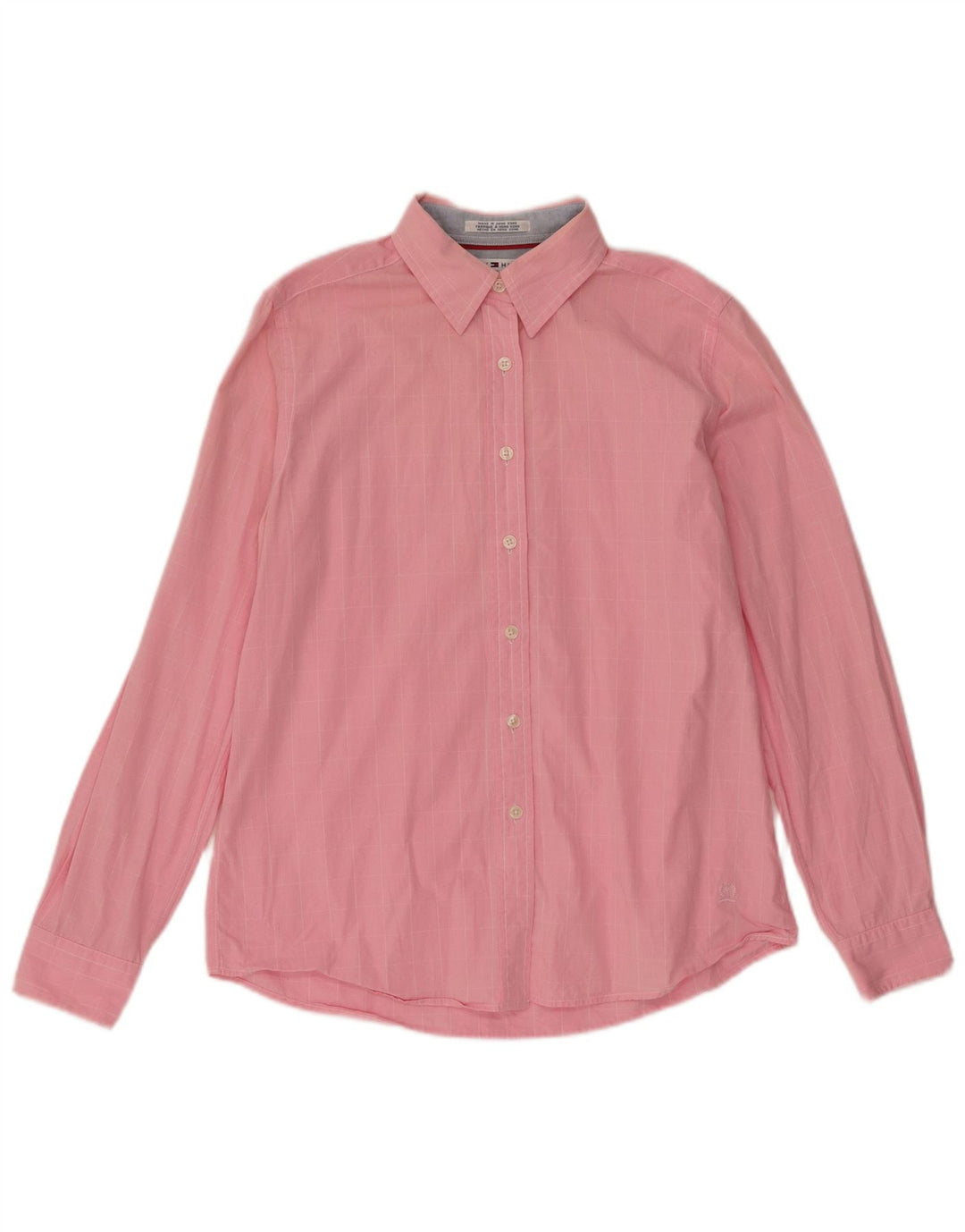 Tommy Hilfiger dameskjorte US 6 Medium Pink ternet bomuld