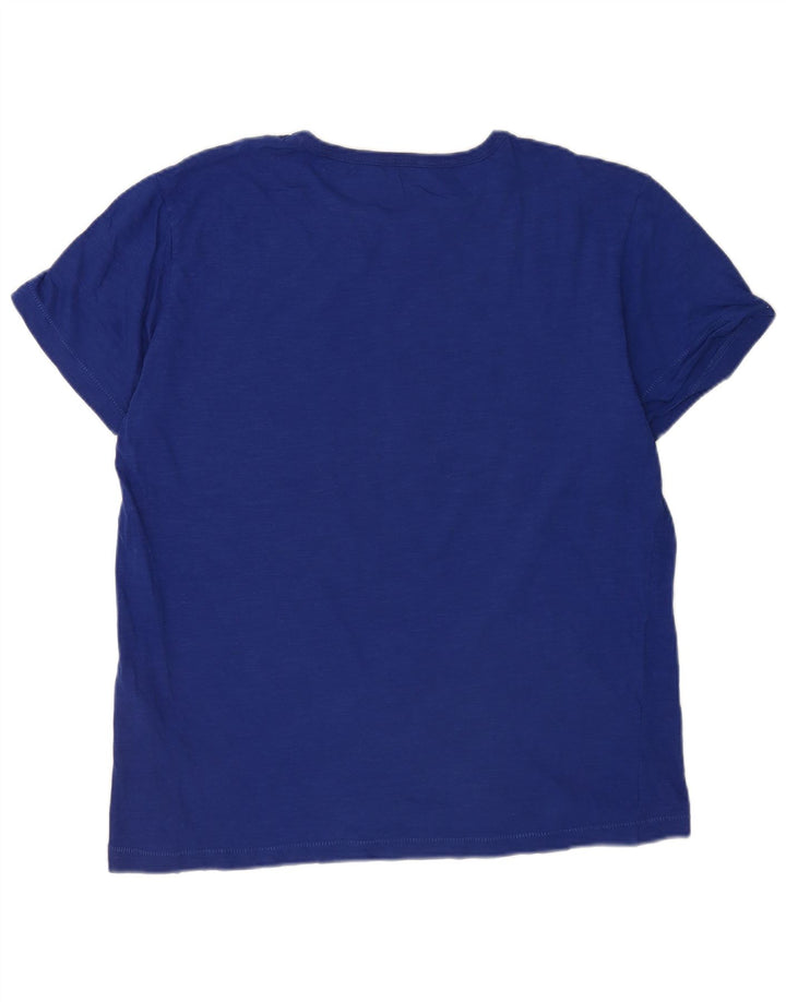 Replay Herre Grafisk T-Shirt Top 2XL Blå Bomuld