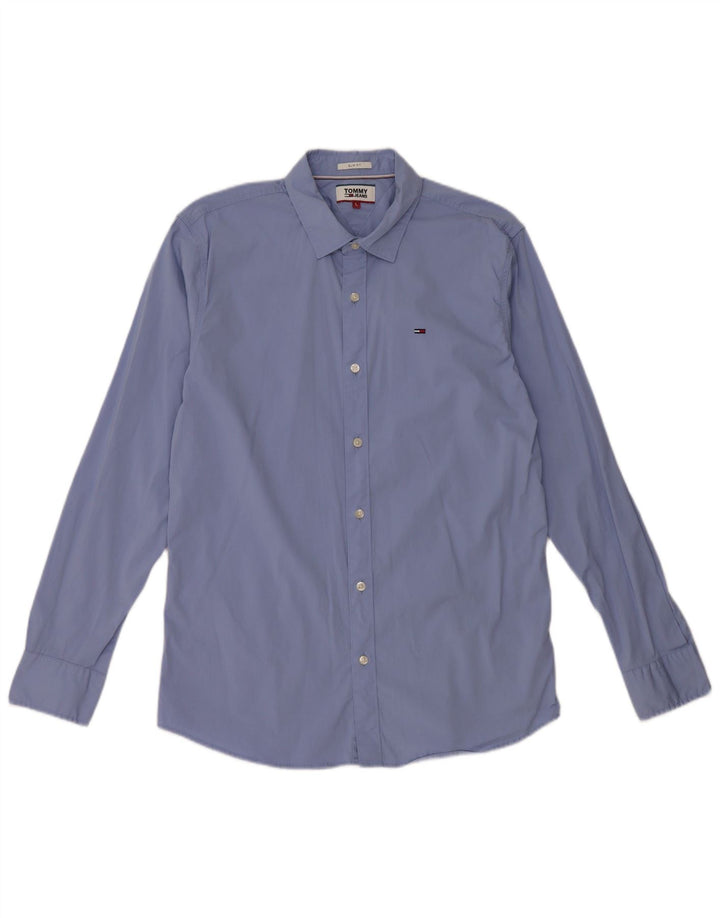 TOMMY HILFIGER Slim Fit skjorte til mænd, stor blå