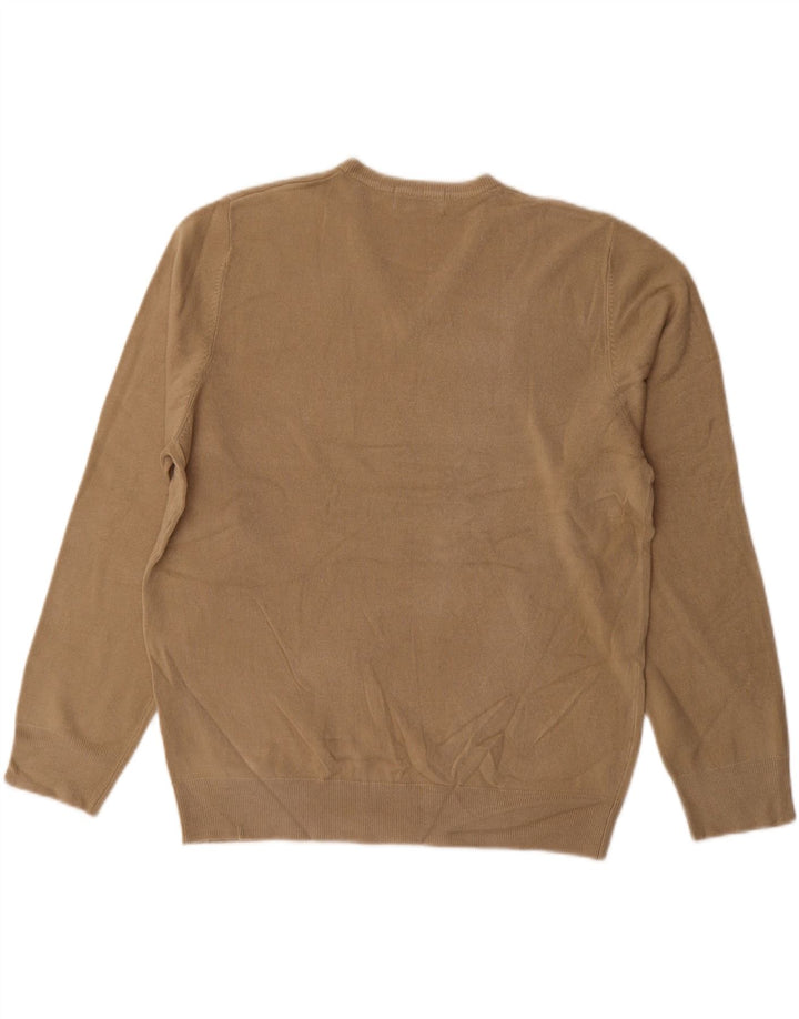 MARKS & SPENCER Herre V-hals sweater UK 41/43 Large Beige