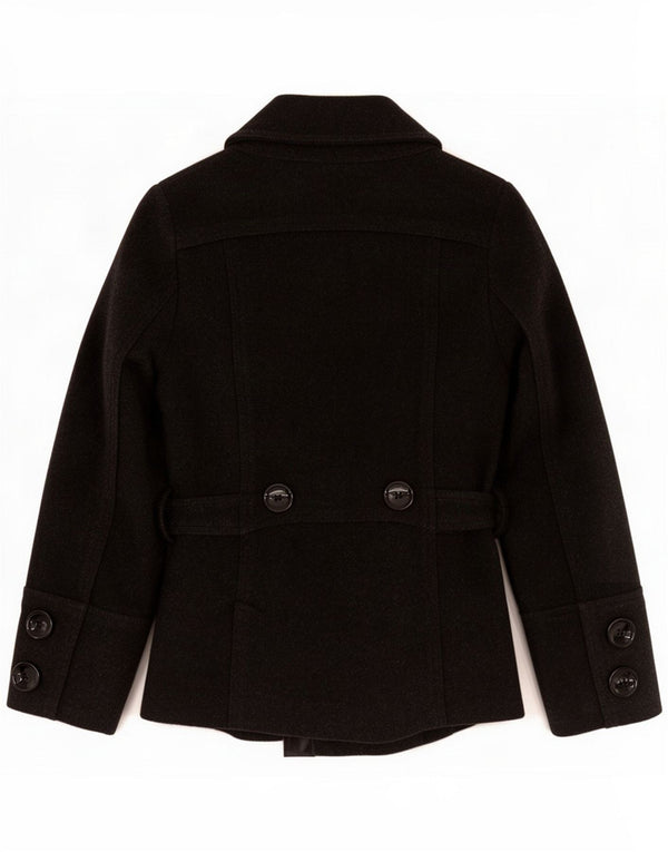 Zara Womens Pea Coat UK 10 Small Grey Wool