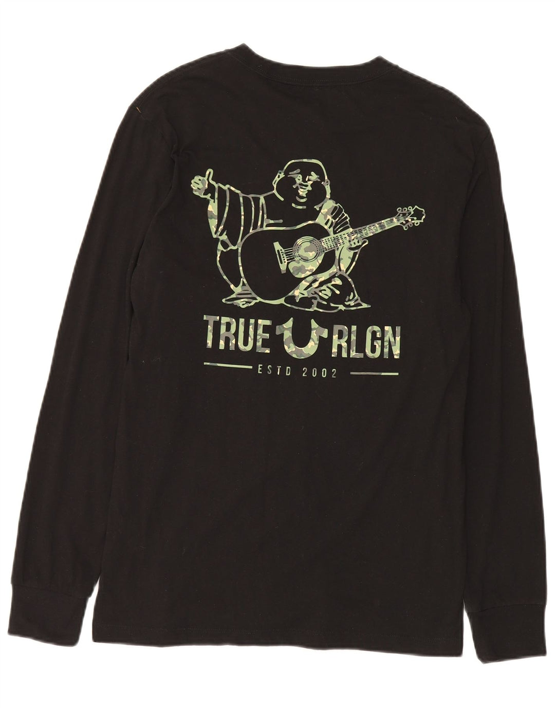 True Religion Herre grafisk top langærmet lille sort bomuld